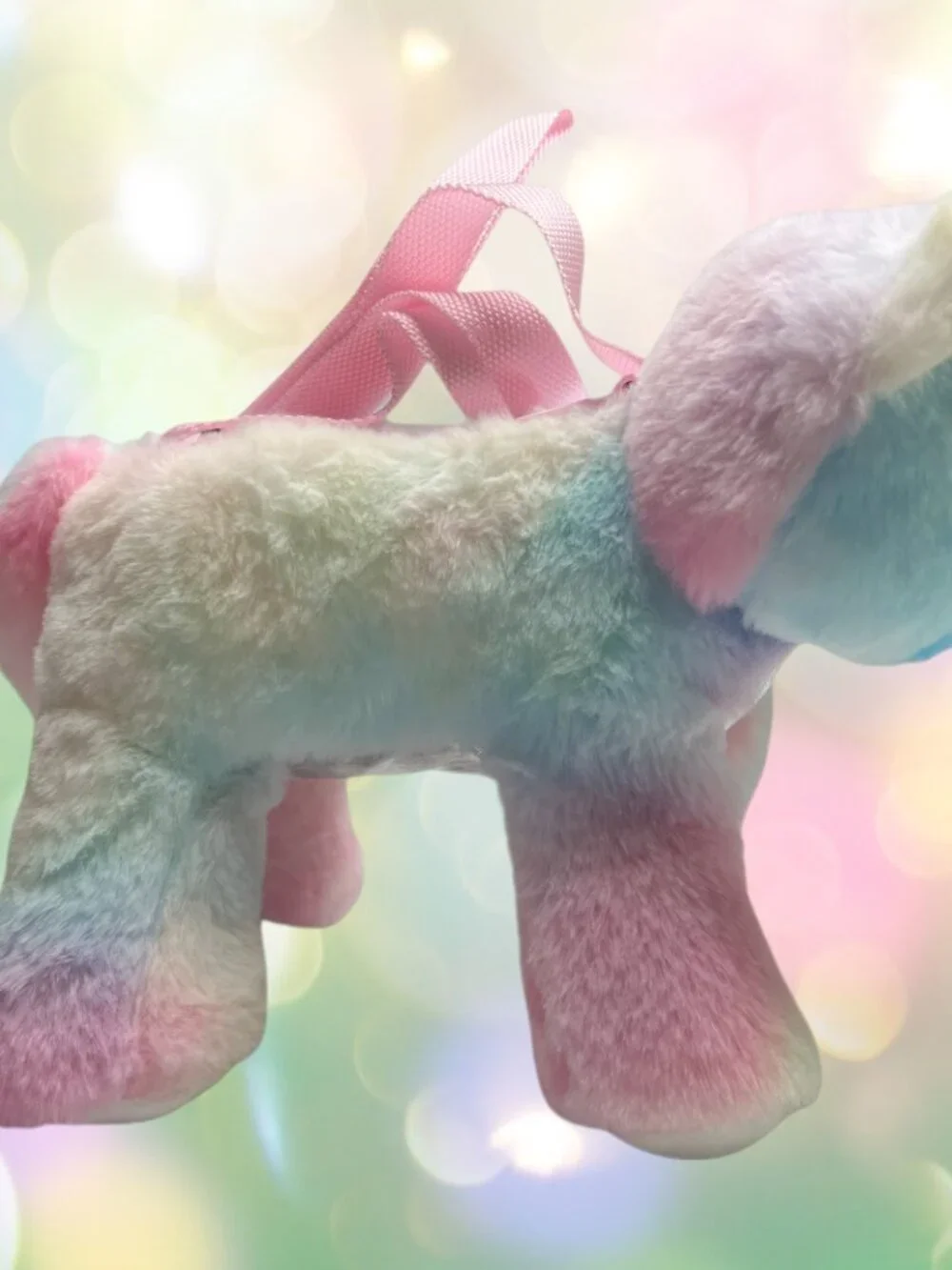NWT Unicorn Bag Plush Stuffed Animal Purse Tie Dye Rainbow Crossbody Girls #5